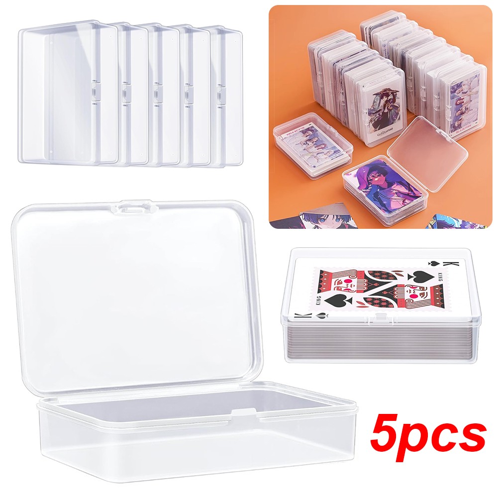5-50PCS Playing Card Case Trading Card Storage Box Plastic Game Sports Card