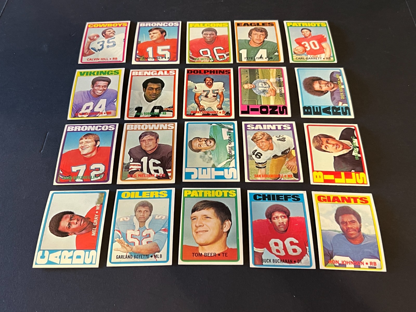 1972 Topps FB- lot of 200 diff. – Stars, hofers, specials, checklists++- ex/mt-