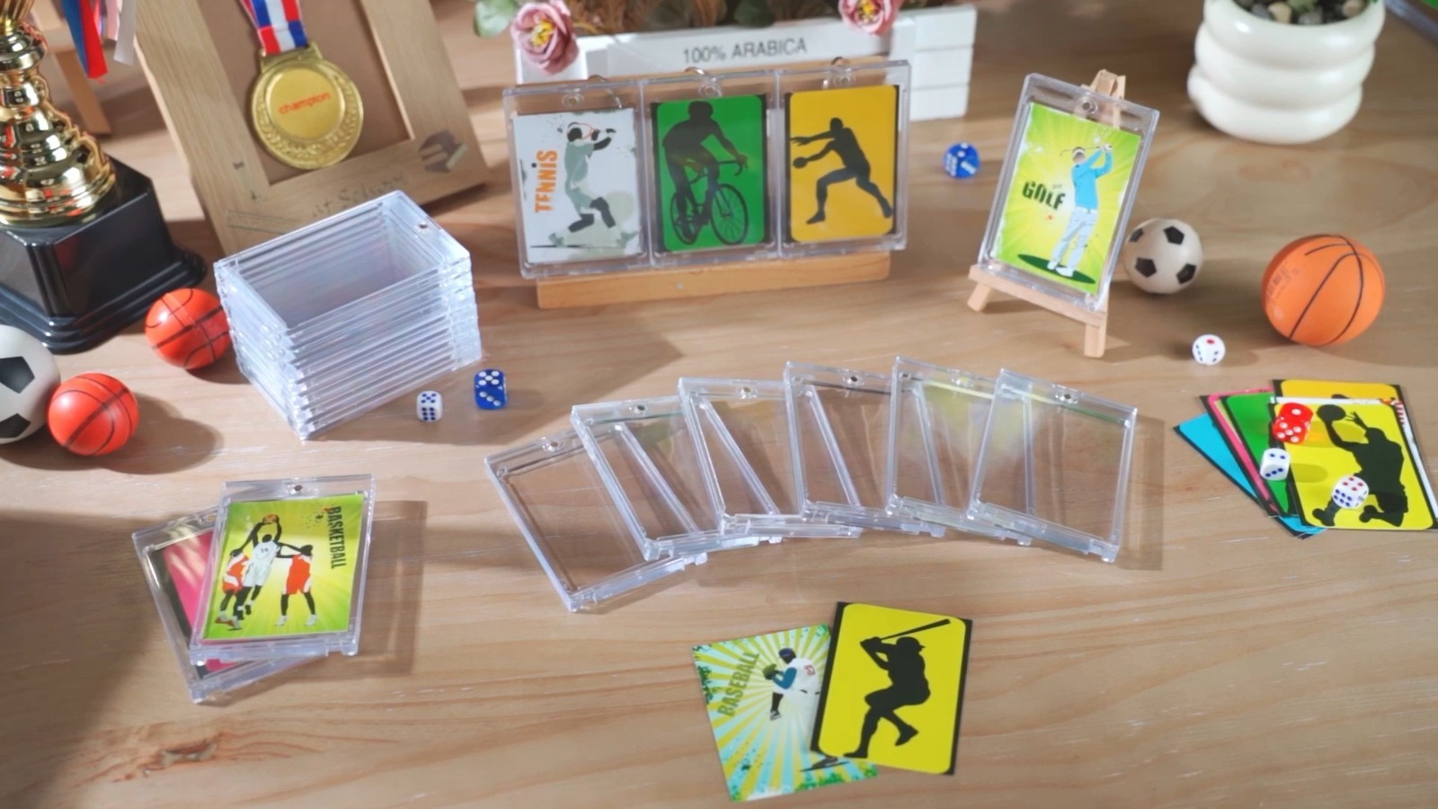 60 Pcs Magnetic Card Holders – Clear Protectors for Thick Sports Cards, Collecti