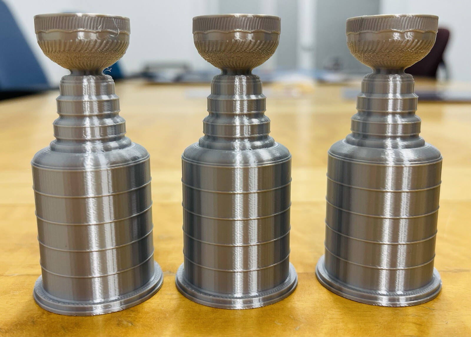 Set of 3 Mini Stanley Cup Trophies – 3” Small Collectible Playoff Hockey Display