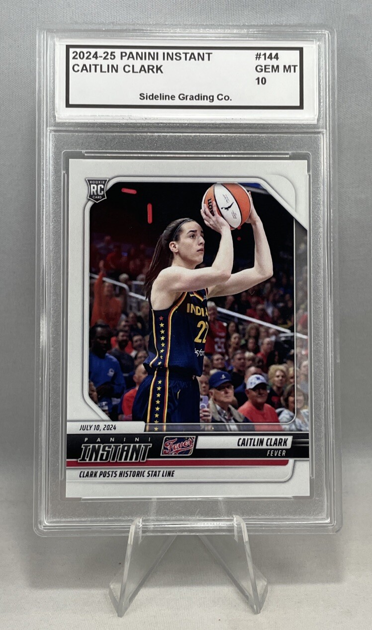 Caitlin Clark Graded Gem Mint 10 Rookie 2024-25 Panini Instant Historic Stats RC