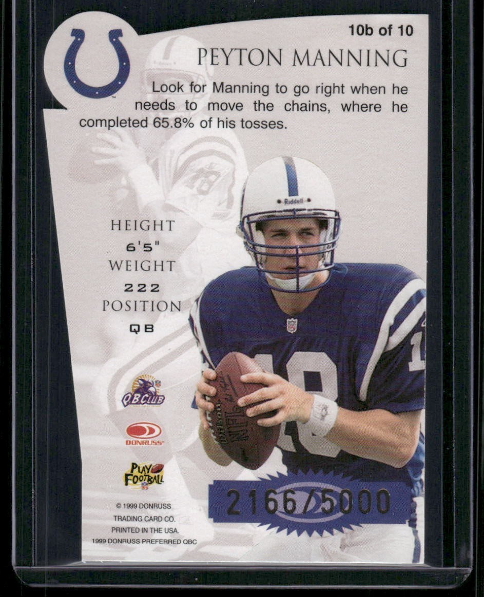 1999 Donruss Preferred QBC – Chain Reaction Peyton Manning #10B /5000
