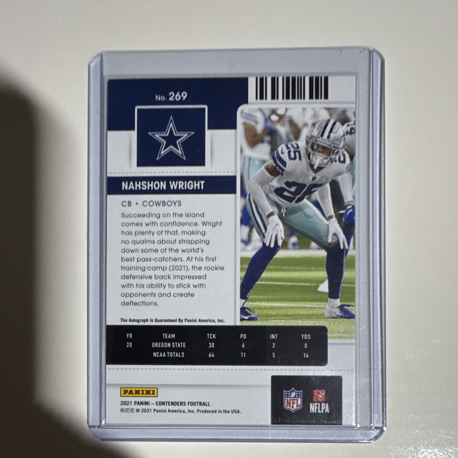 Panini 2021 Contenders Football Nahshon Wright Cowboys Rookie Ticket Auto #269