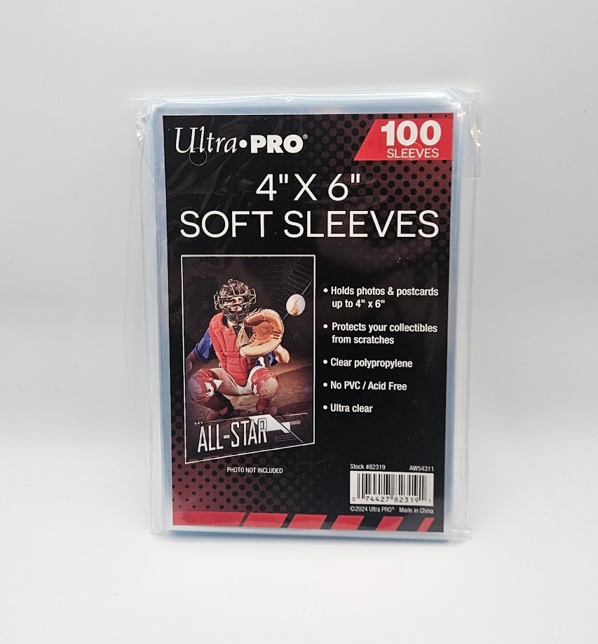 (100-Pack) Ultra Pro 4″ x 6″ Soft Sleeves For Photos, Cards, Postcards Acid Free