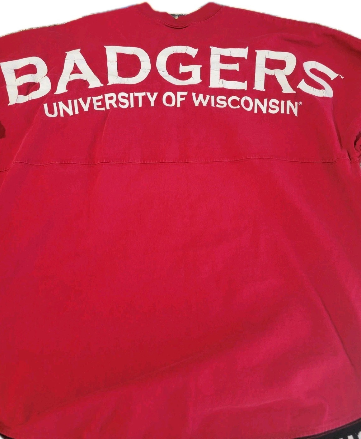 Wisconsin Badgers Fleece Crewneck Double-sided Side Mens XL Red