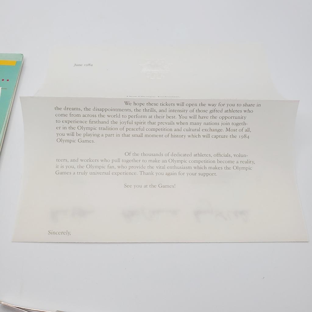 LA Olympics 1984 LOT Soccer Tickets Letter Buyer’s Guide Wrestling Stamp # 2084