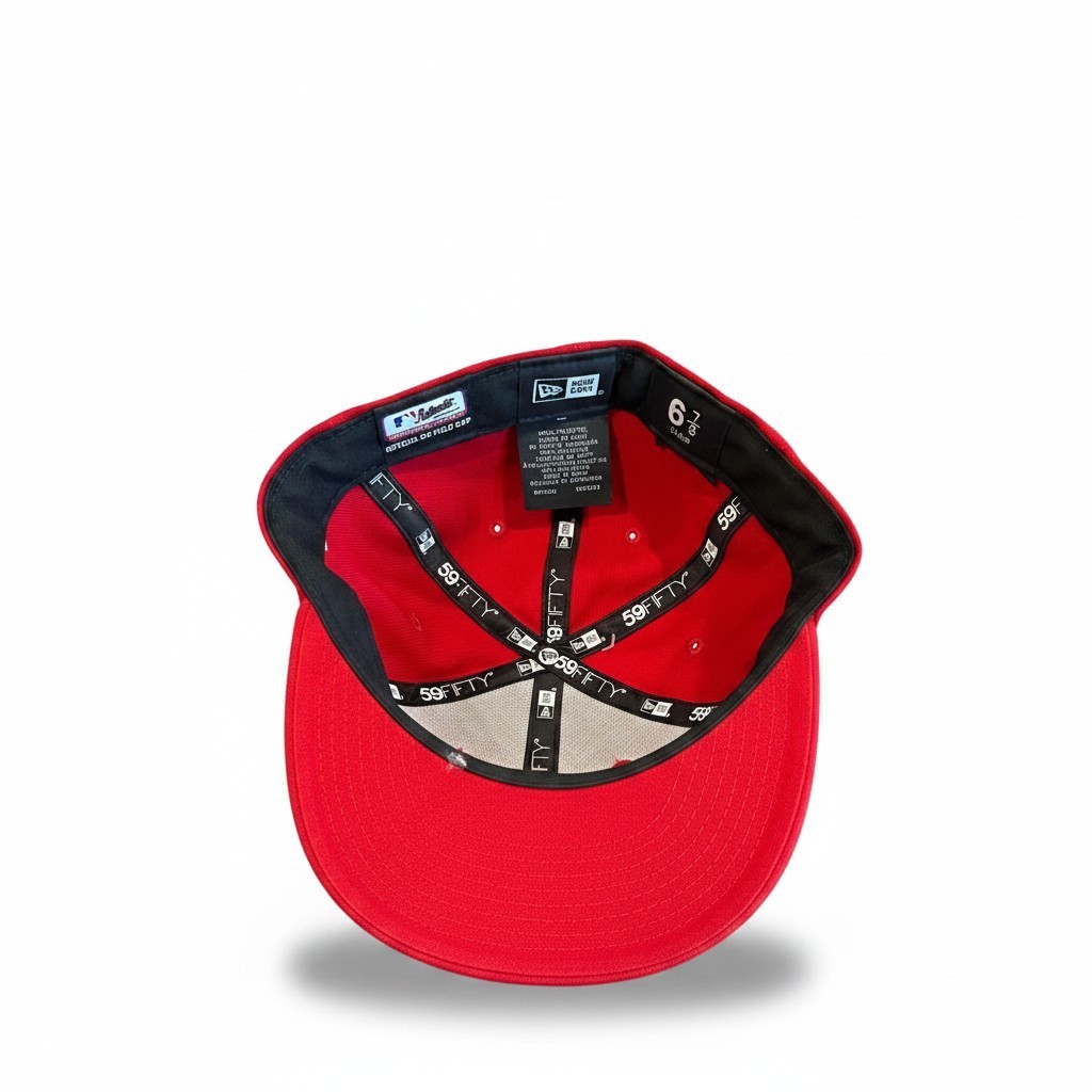 New Era Cincinnati Reds 59FIFTY Red/Black with Team Logo Fitted Cap Size 7 3/8