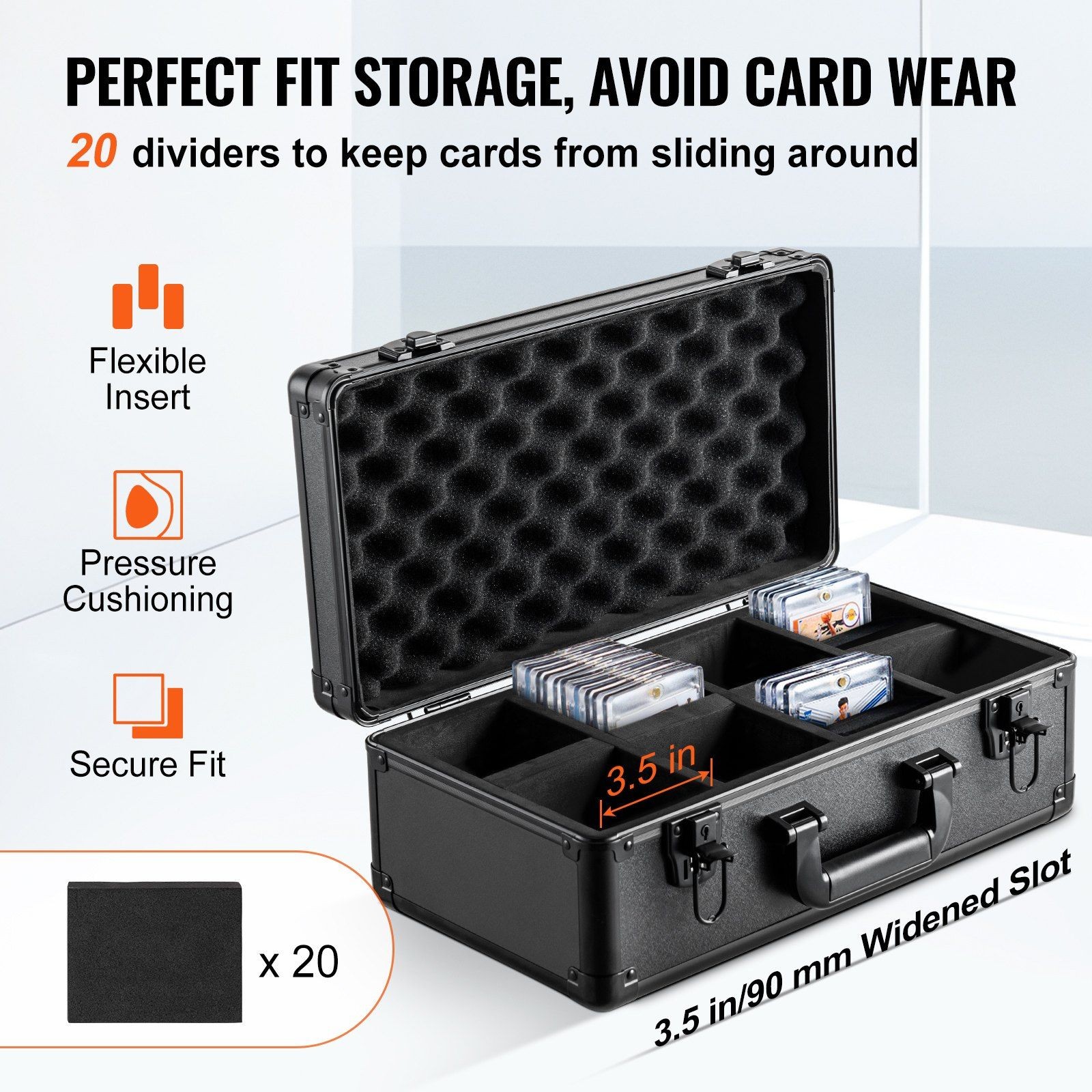 Graded Card Storage Box, 4 Slot Sports Card Holder Case with Carrying Handle