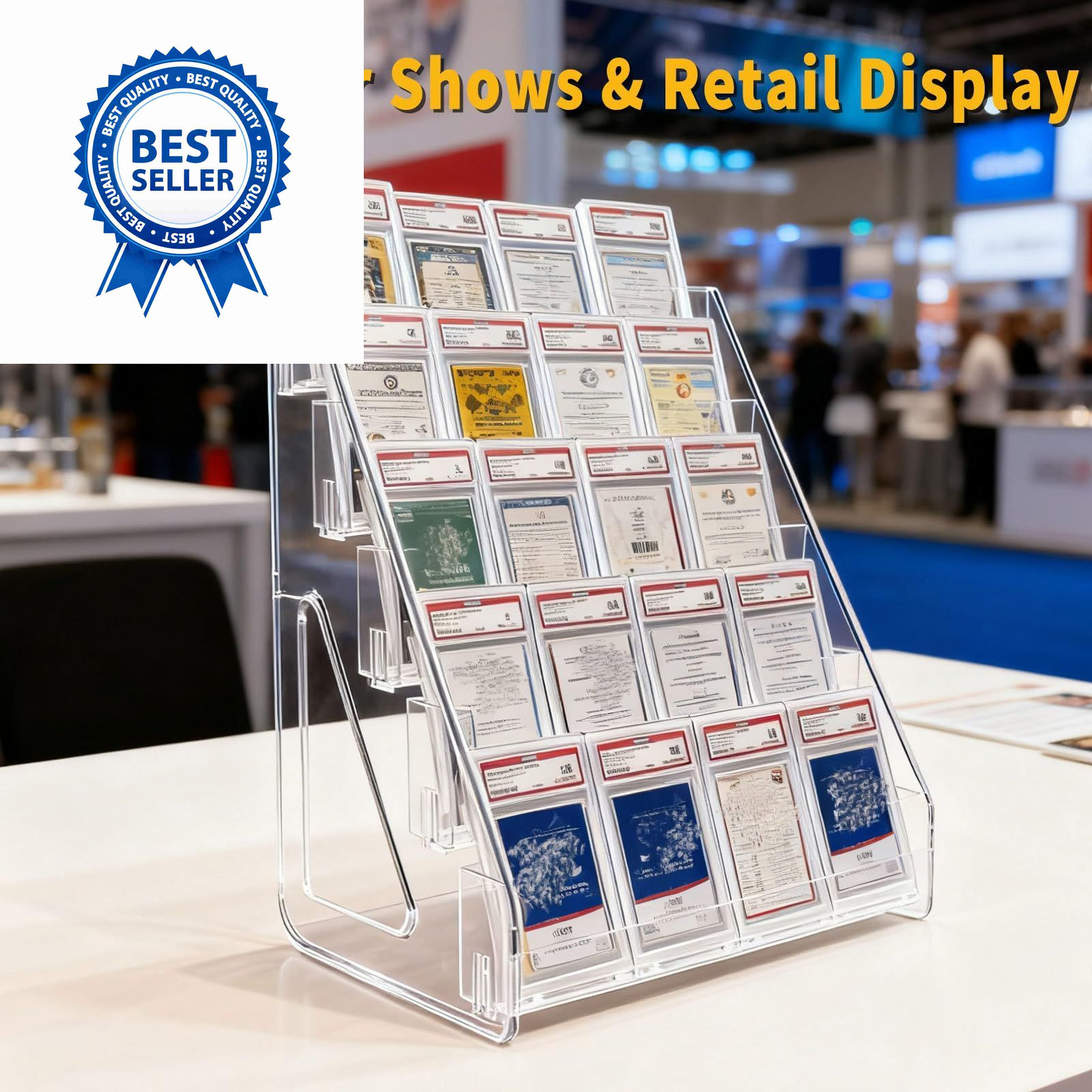 FTNA Large 5-Tier Trading Card Display Stand – Vertical Shelf (1pack)