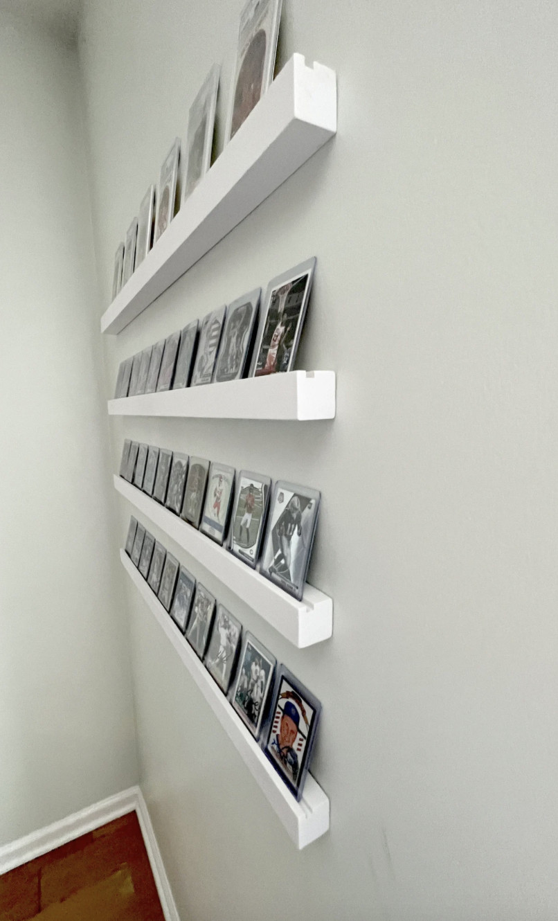 🪵Wood Sports Card Shelf Display! Customizable! Holds Toploaders & Graded Cards!