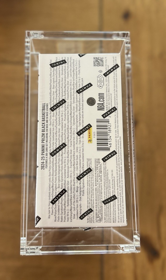 Acrylic Display Case Magnetic Lid FITS 2024-25 Prizm Black Basketball Hobby Box