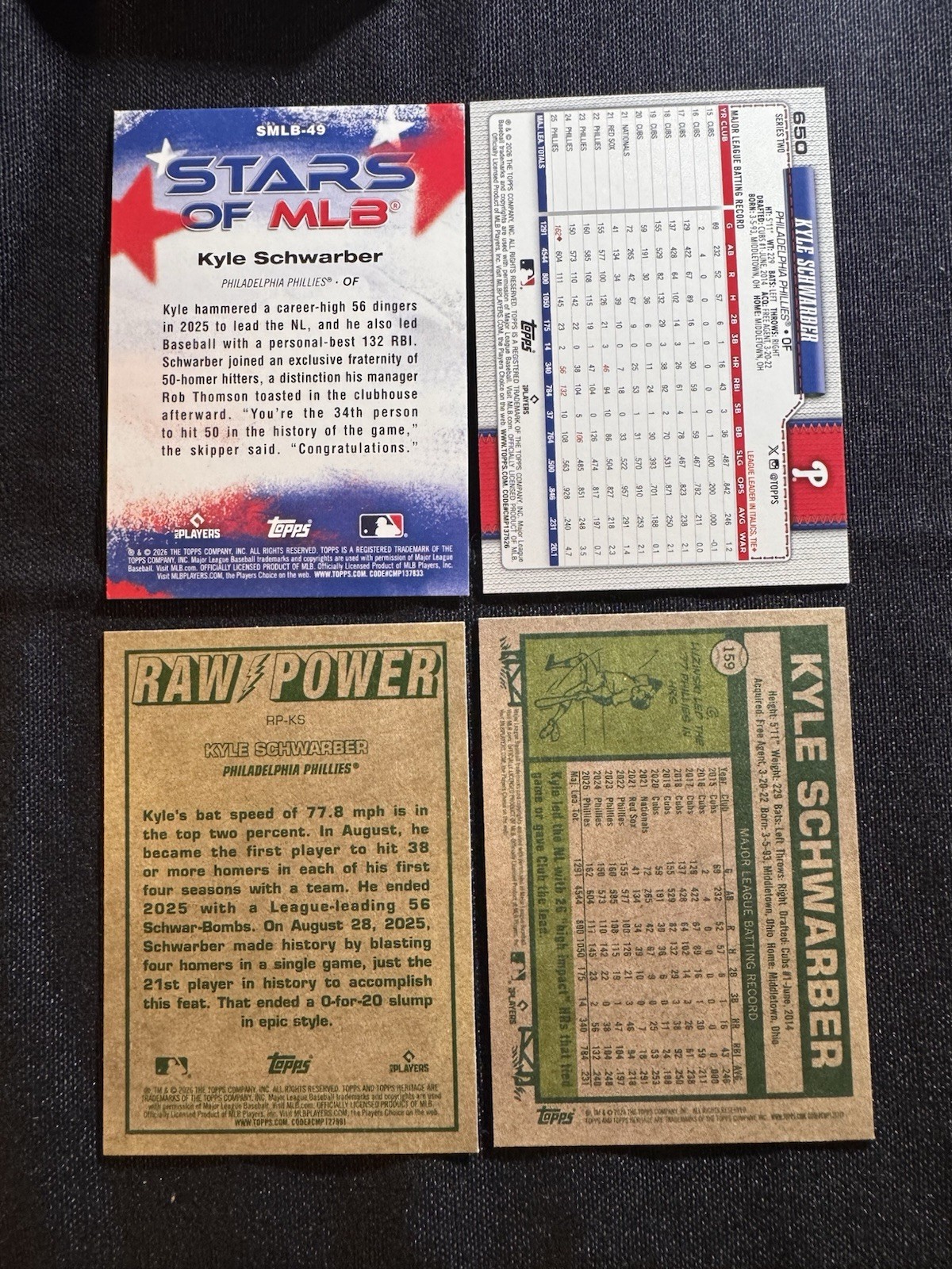 Topps Stars of MLB/Heritage Phillies Kyle Schwarber Card Lot 4