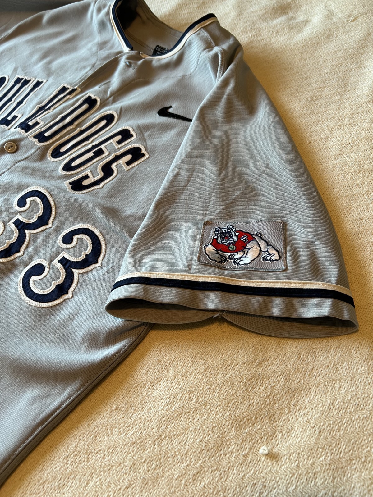 Fresno State baseball jersey, 2008 NCAA champions, Bulldogs, Nike, size 50