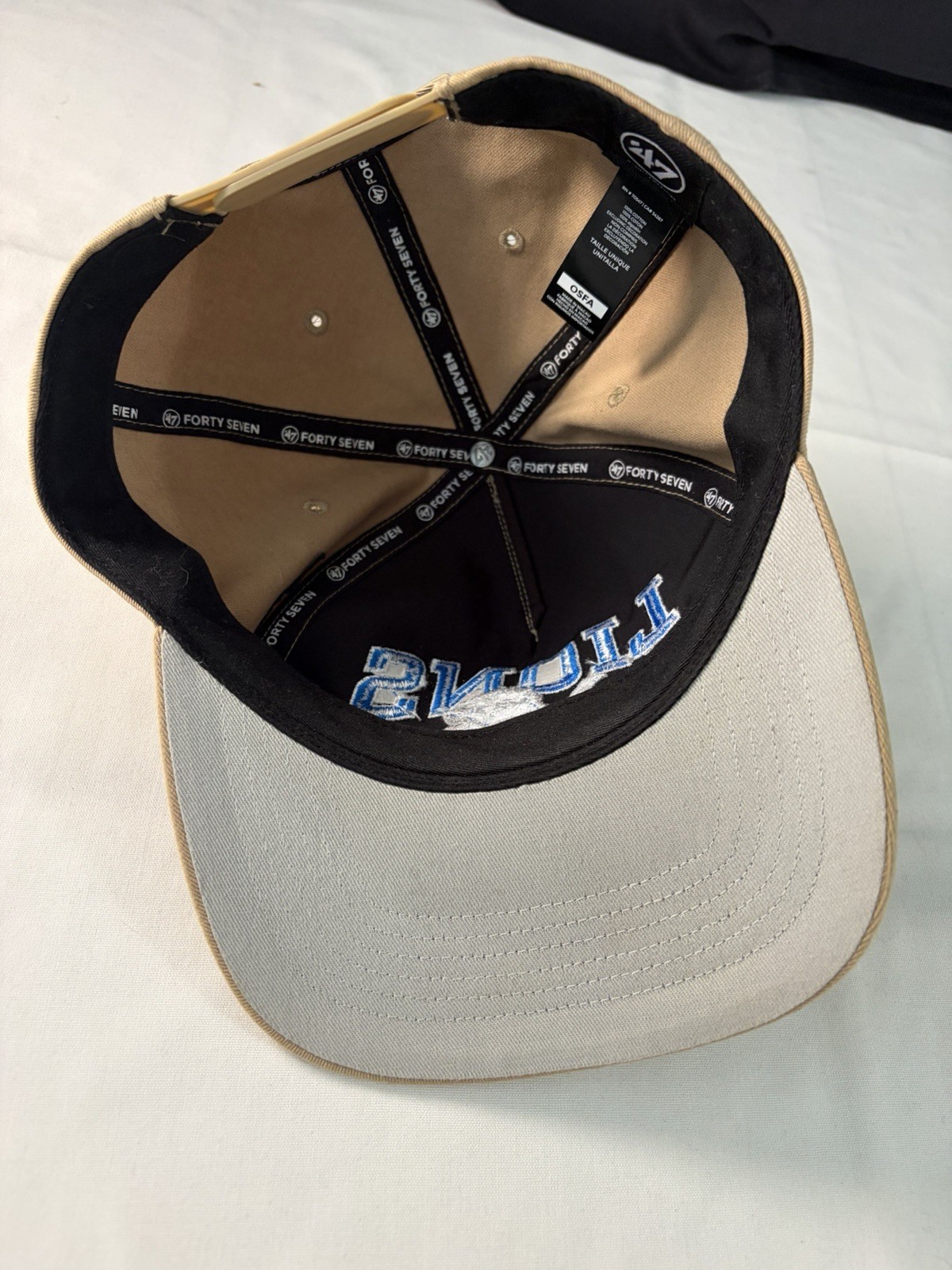 ‘47 Brand Detroit Lions Team Logo Khaki Tan Brown Hitch Snapback Hat