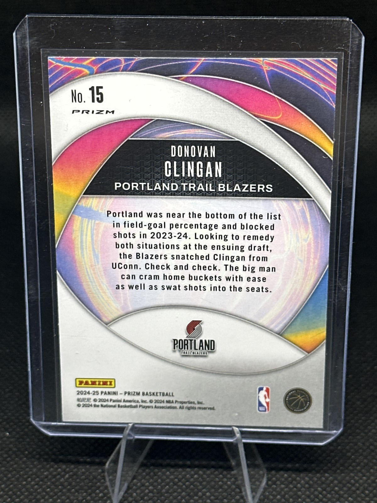 2024-25 Panini Prizm #15 Donovan Clingan Instant Impact Prizms Green
