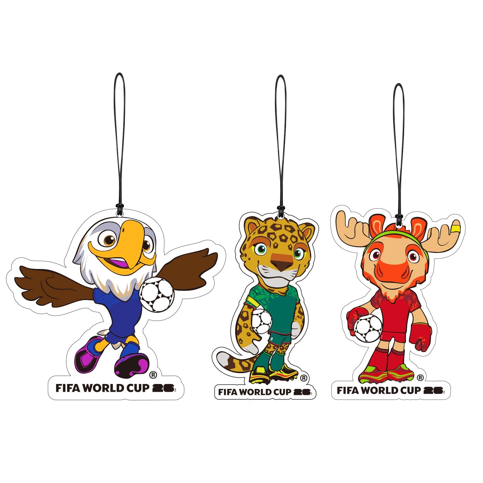 World Cup Mascots 2026, 3 Pack Car Air 1 Count (Pack of 3), Mascot-B