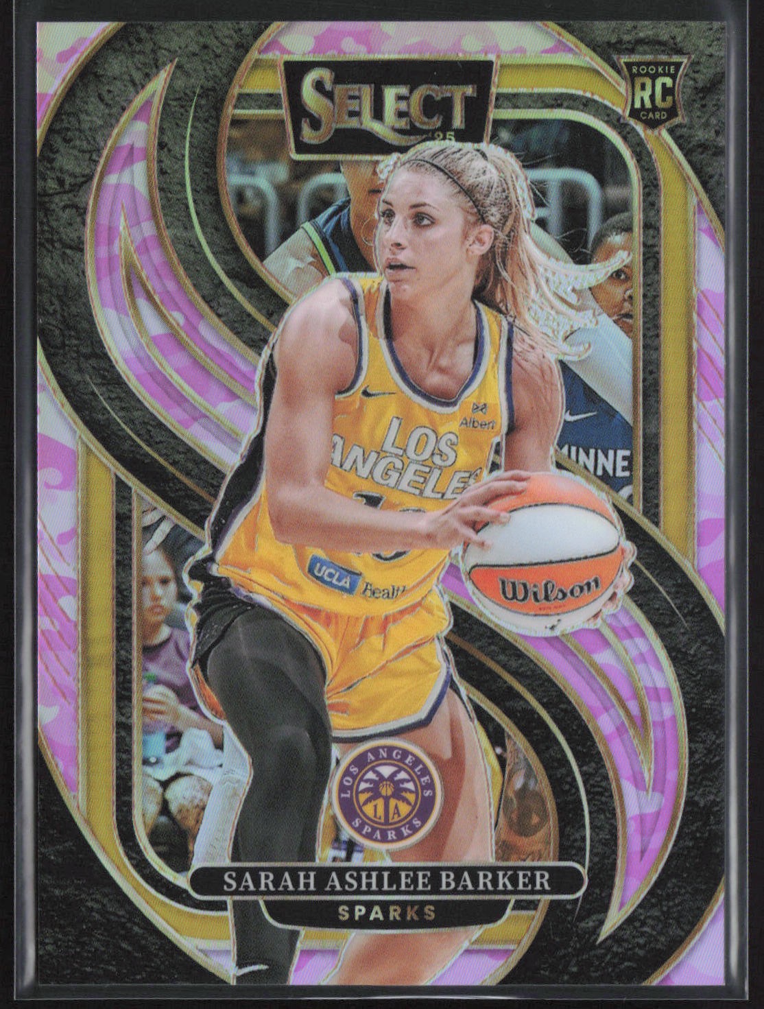 2025 Panini Select WNBA #126 Sarah Ashlee Barker Pink Camo Prizm #/175 RC