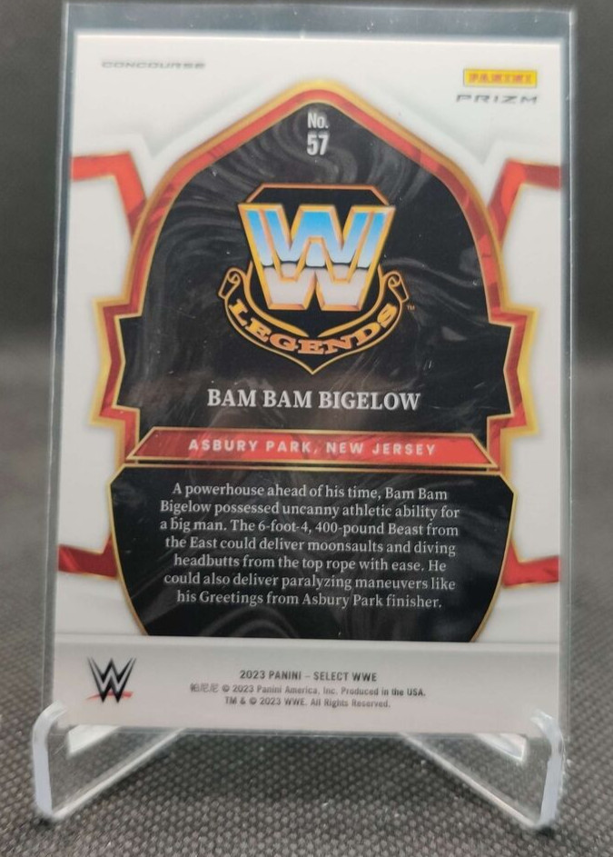 2023 Panini WWE Select Red & Blue Silver Prizm #57 Bam Bam Bigelow card