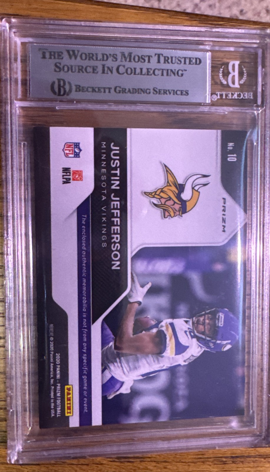 Justin Jefferson 2020 Panini Prizm, Rookie Gear #10 Pink
