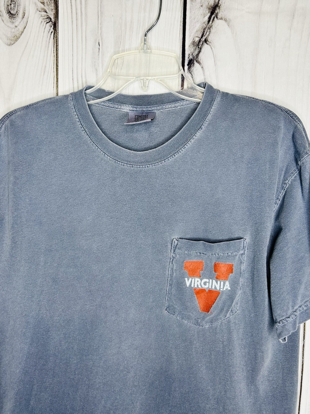 Comfort Colors University of Virginia T-Shirt Mens Sz M Distressed Slate Blue
