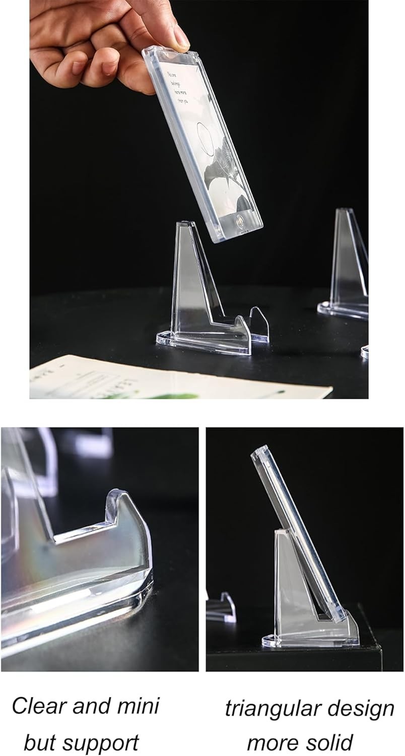 50 Packs Card Display Stand, 2.2 inch Acrylic Easel Mini Card Stand for Sport…