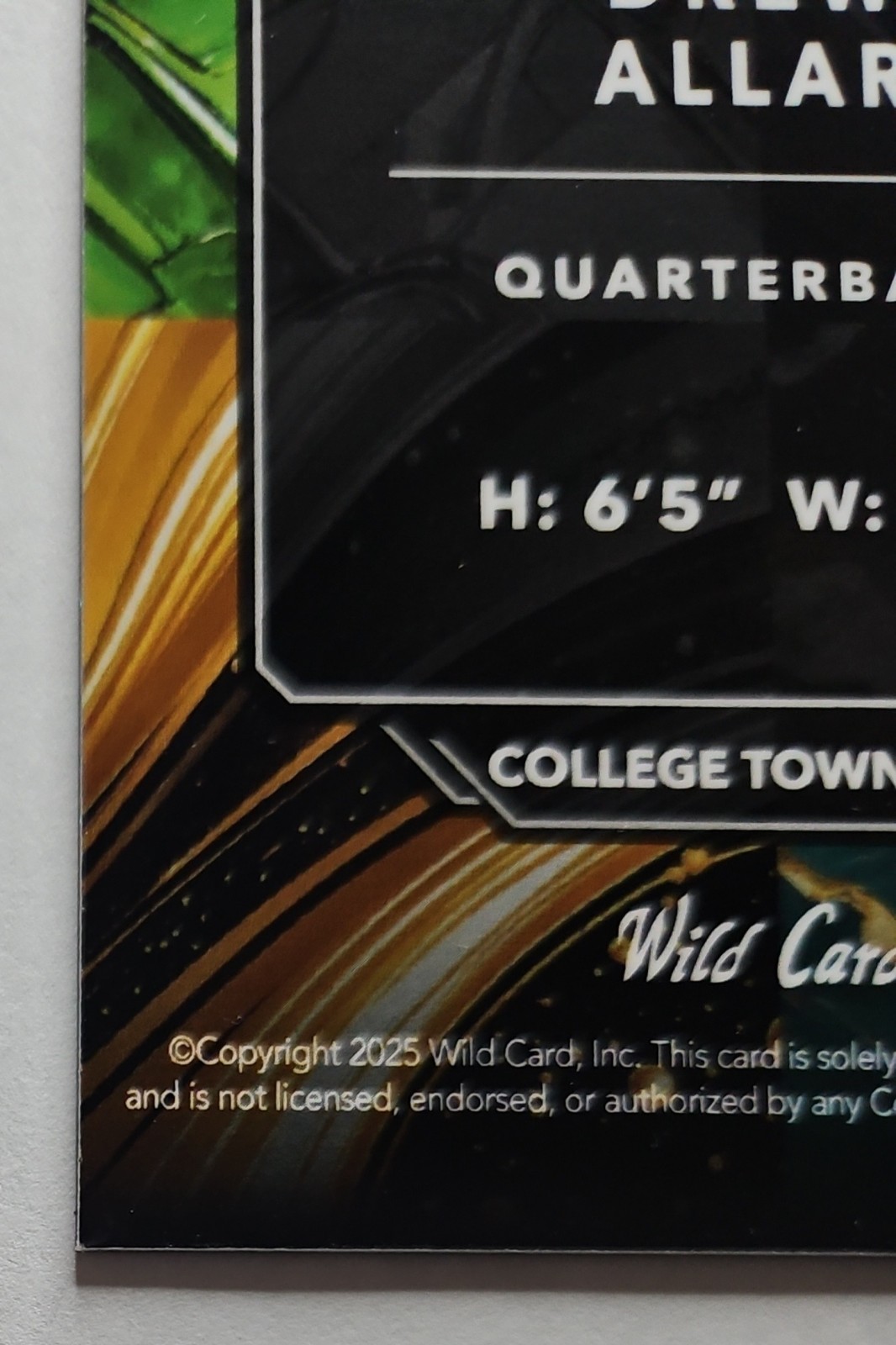 2025 WILD CARD LAZER HOLO PENN STATE DREW ALLAR 1/3 ROOKIE PITTSBURGH STEELERS ⭐