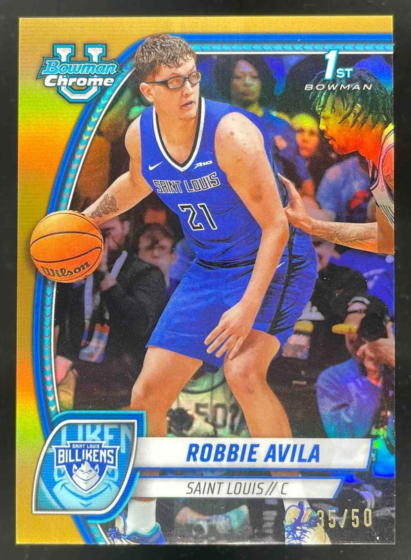 2024-25 Bowman University Chrome Gold Refractor #61 Robbie Avila /50