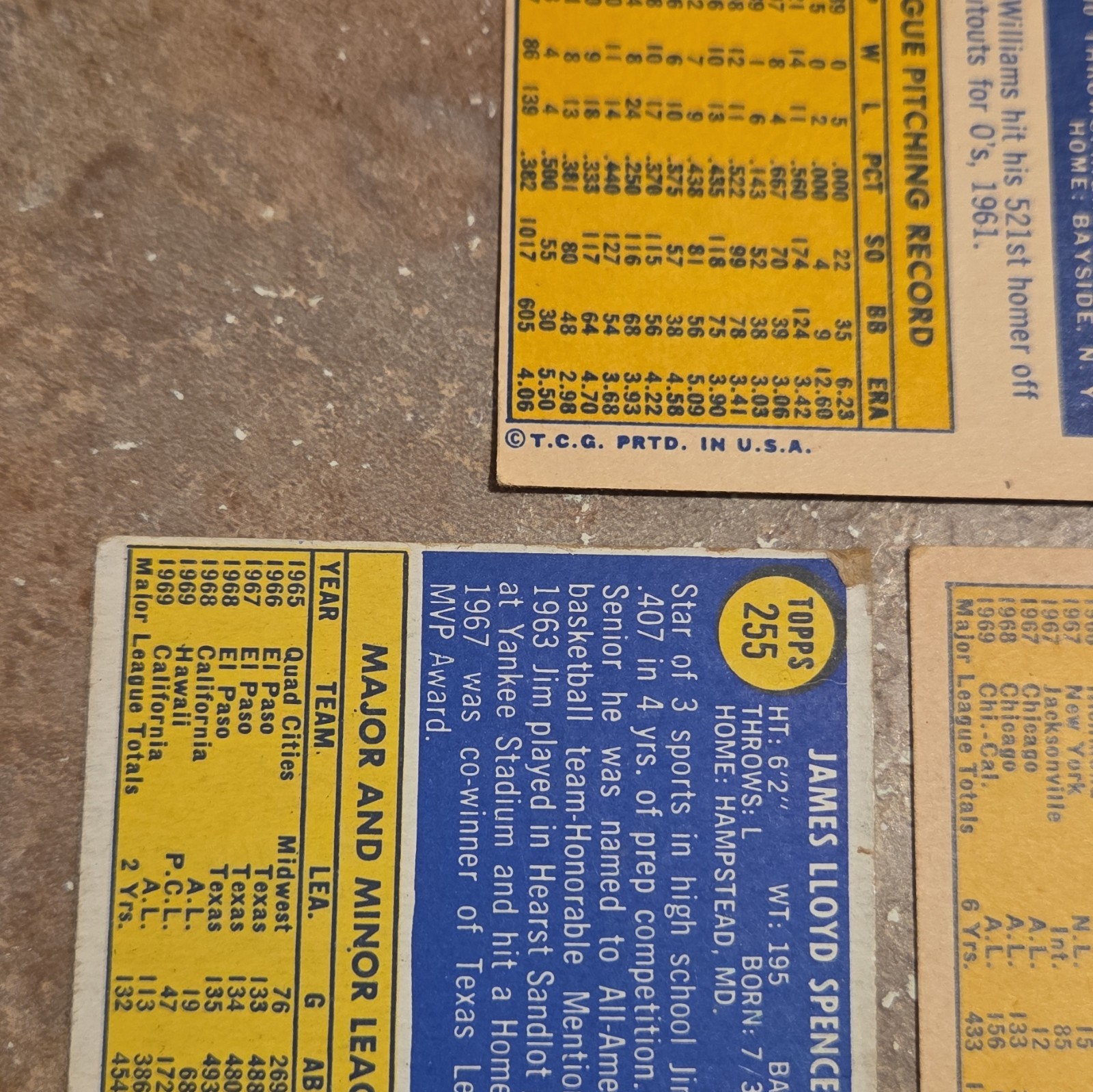 Topps 1970 California Angels 3 Card Lot Jack Fisher #684 Spencer #255 Alomar #29