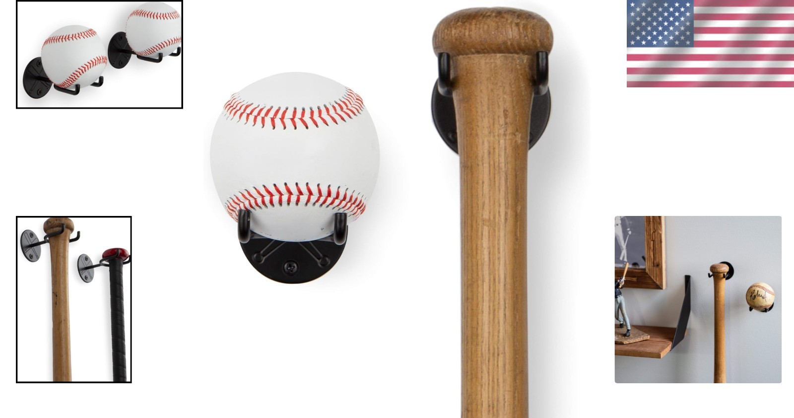 Set of 2 Baseball Bat Display Racks