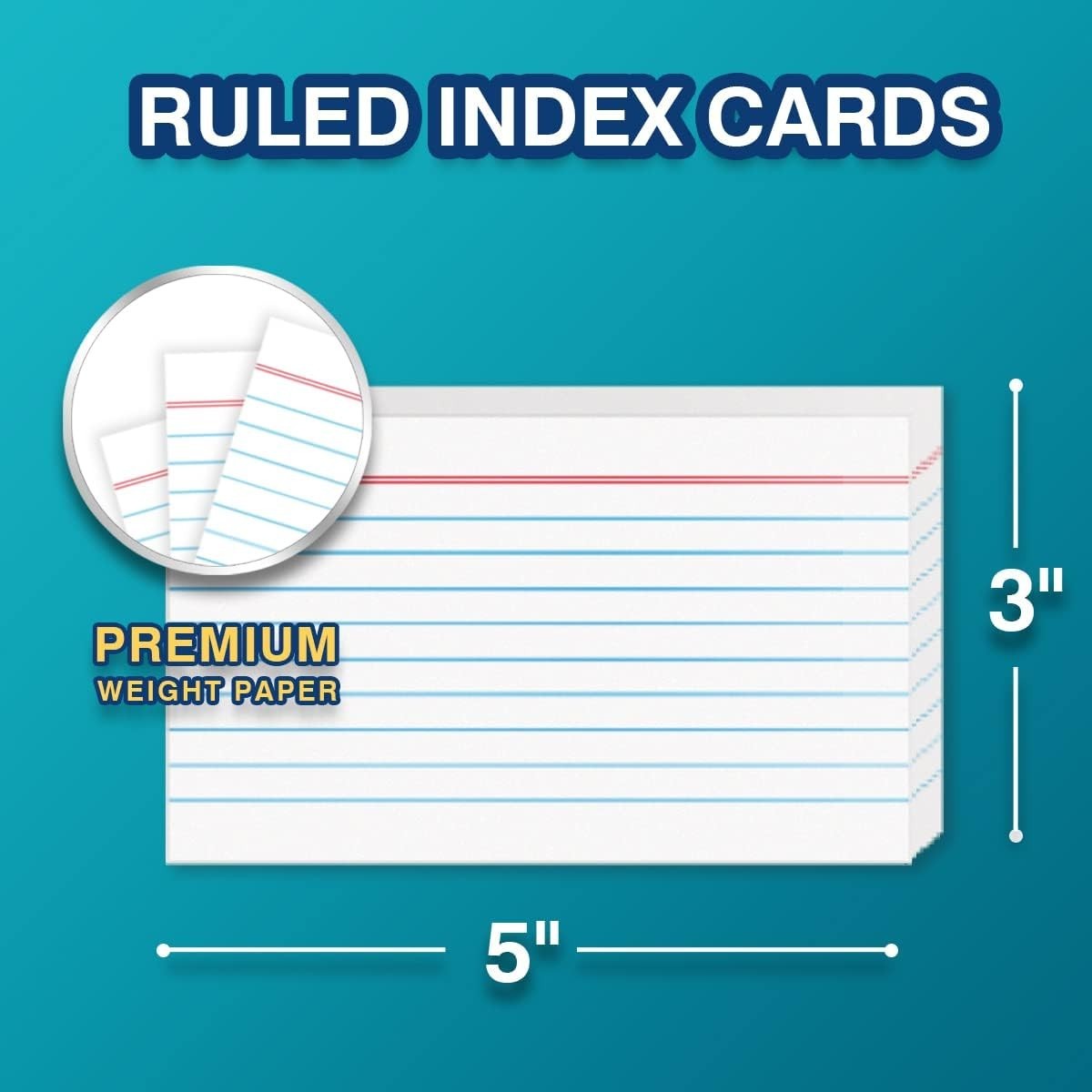 Compact 3×5 Index Card Box with 100 Cards & 25 Dividers in Sophisticated Black