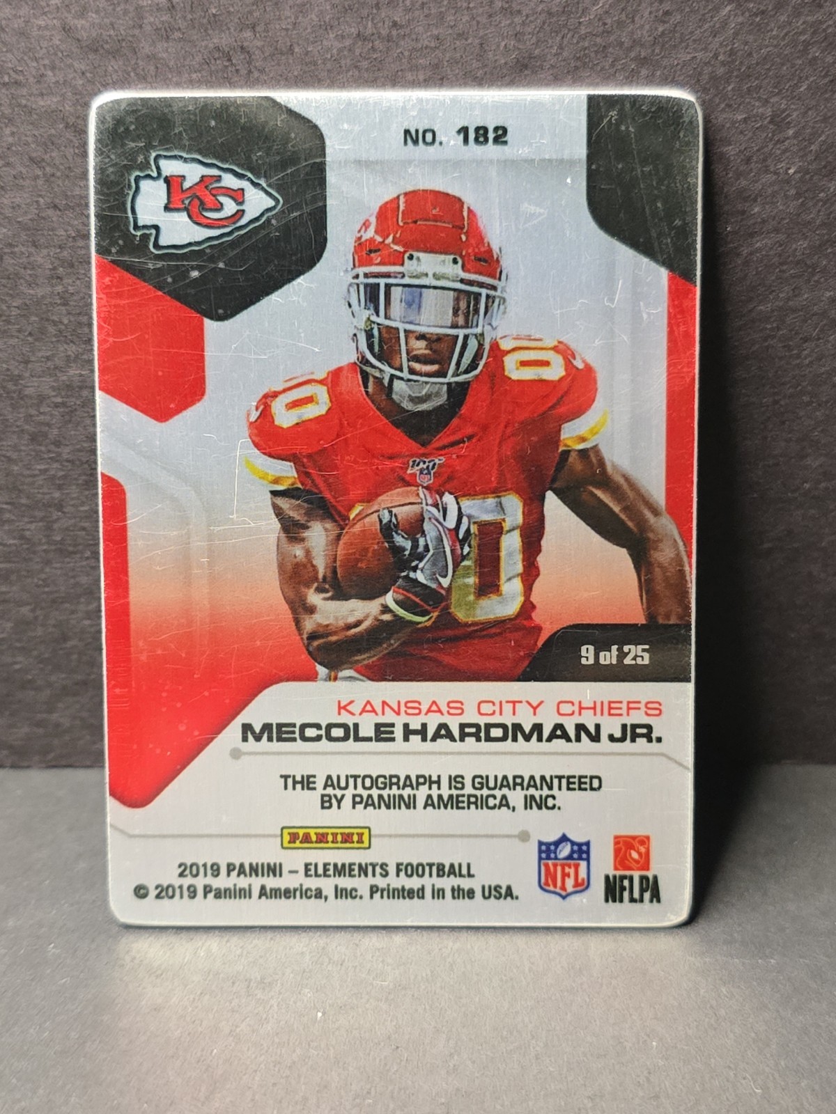 Mecole Hardman Jr. 2019 Elements Auto (On Card) RC 9/25 Protective Film On Back