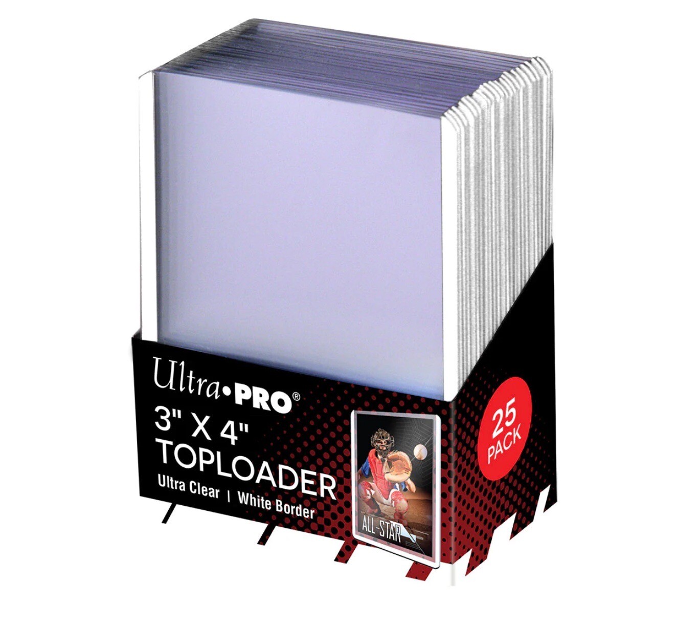 Ultra Pro 3×4 WHITE BORDER TOPLOADERS 35pt Sports & Gaming 2 Pack 50 Count