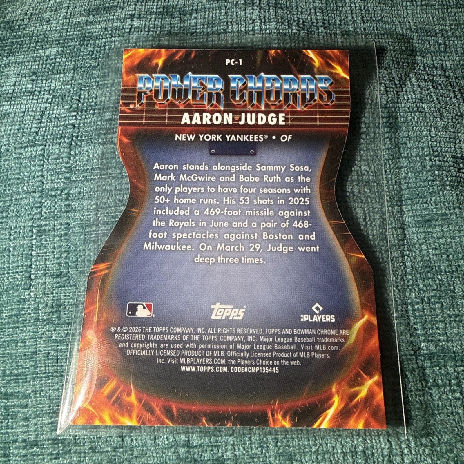 2026 Bowman Aaron Judge – Power Chords Die-Cut Refractor – NY Yankees