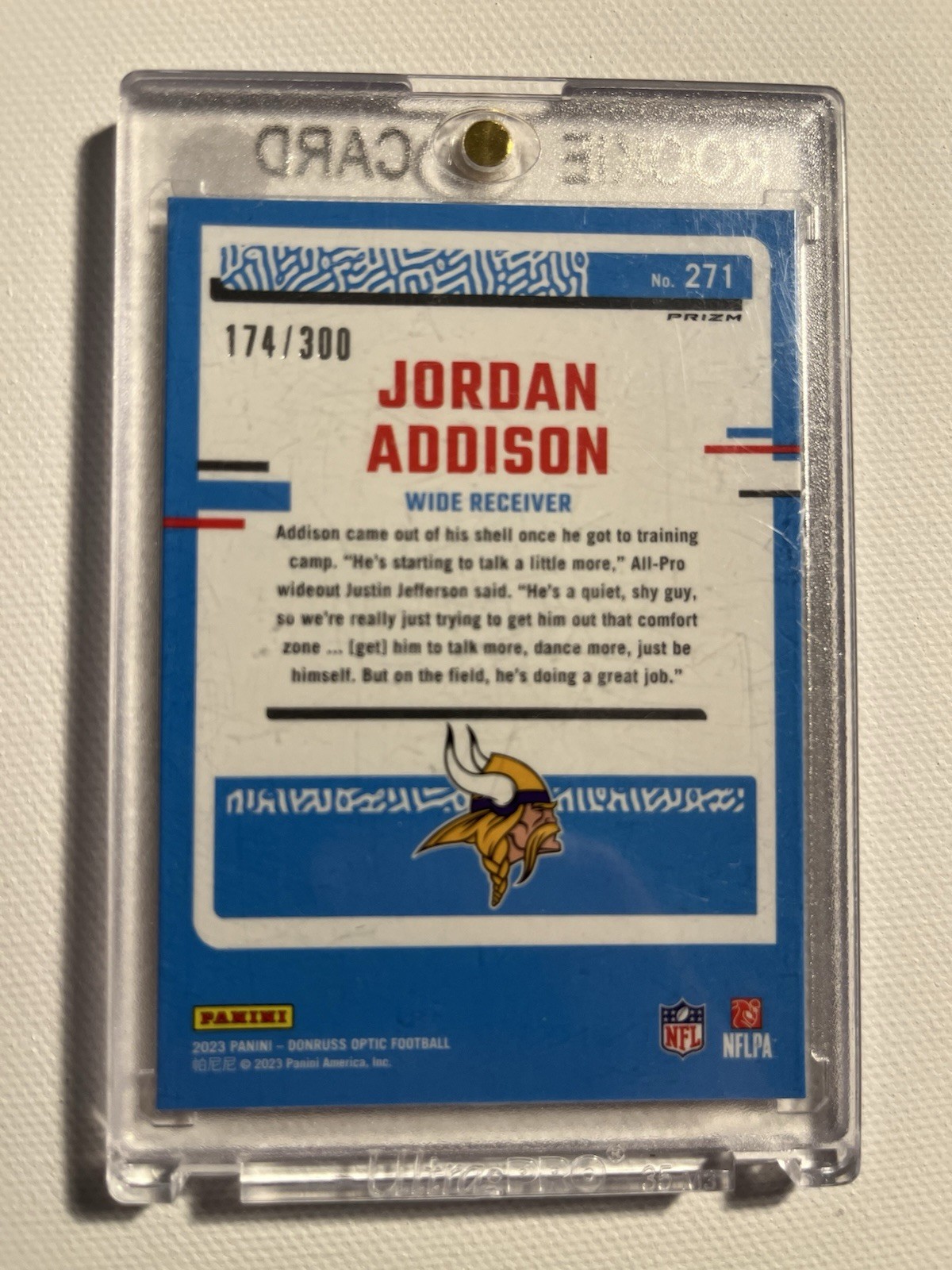 NO ONE TOUCH!! 2023 Donruss Optic – Rated Rookie Jordan Addison #271 Wave /300