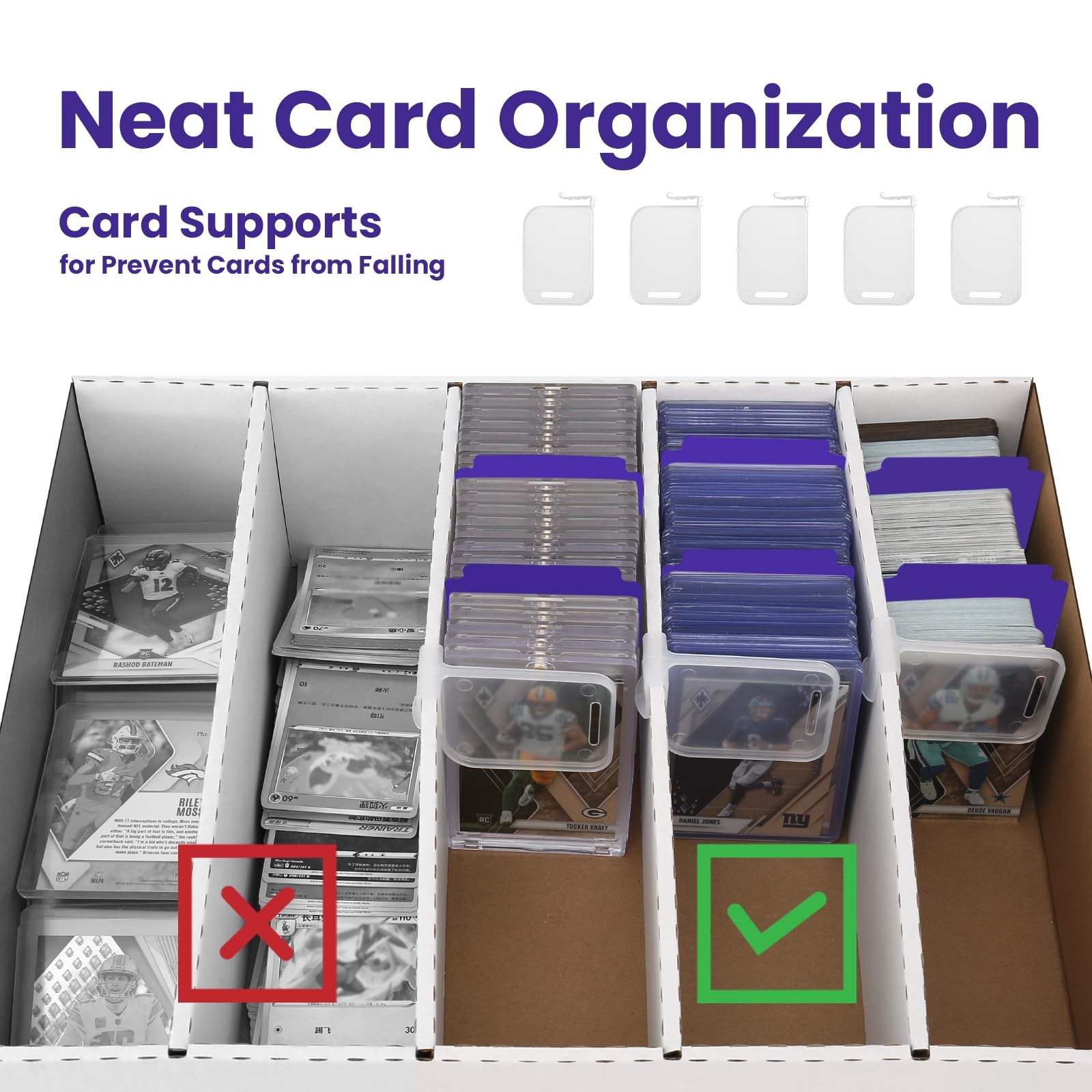 2 PACK Sports Card Box 3940 Count Cardboard Trading Card Storage Box,Bulk Card S