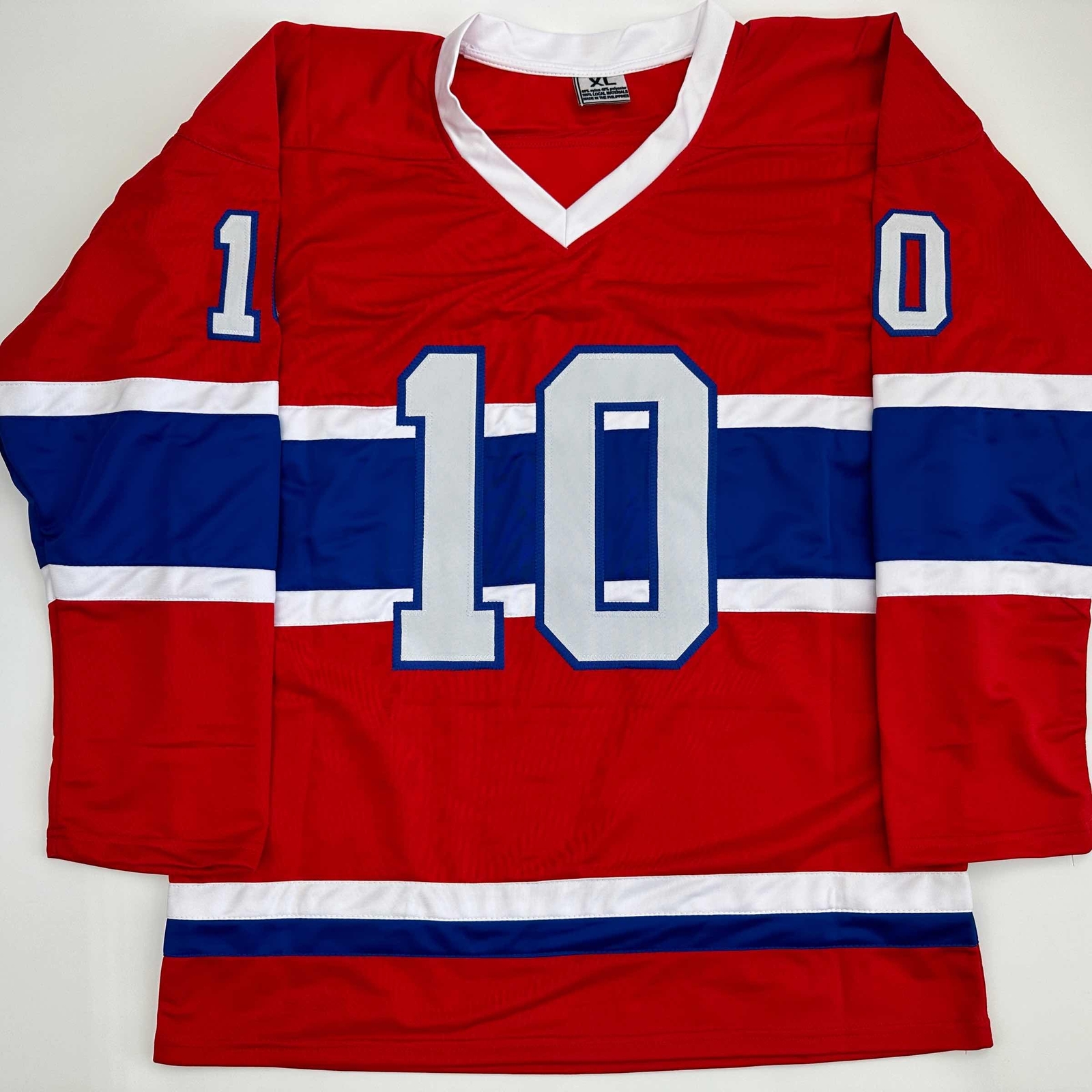 Facsimile Autographed Guy LaFleur Montreal Red Reprint Jersey Size Men’s XL