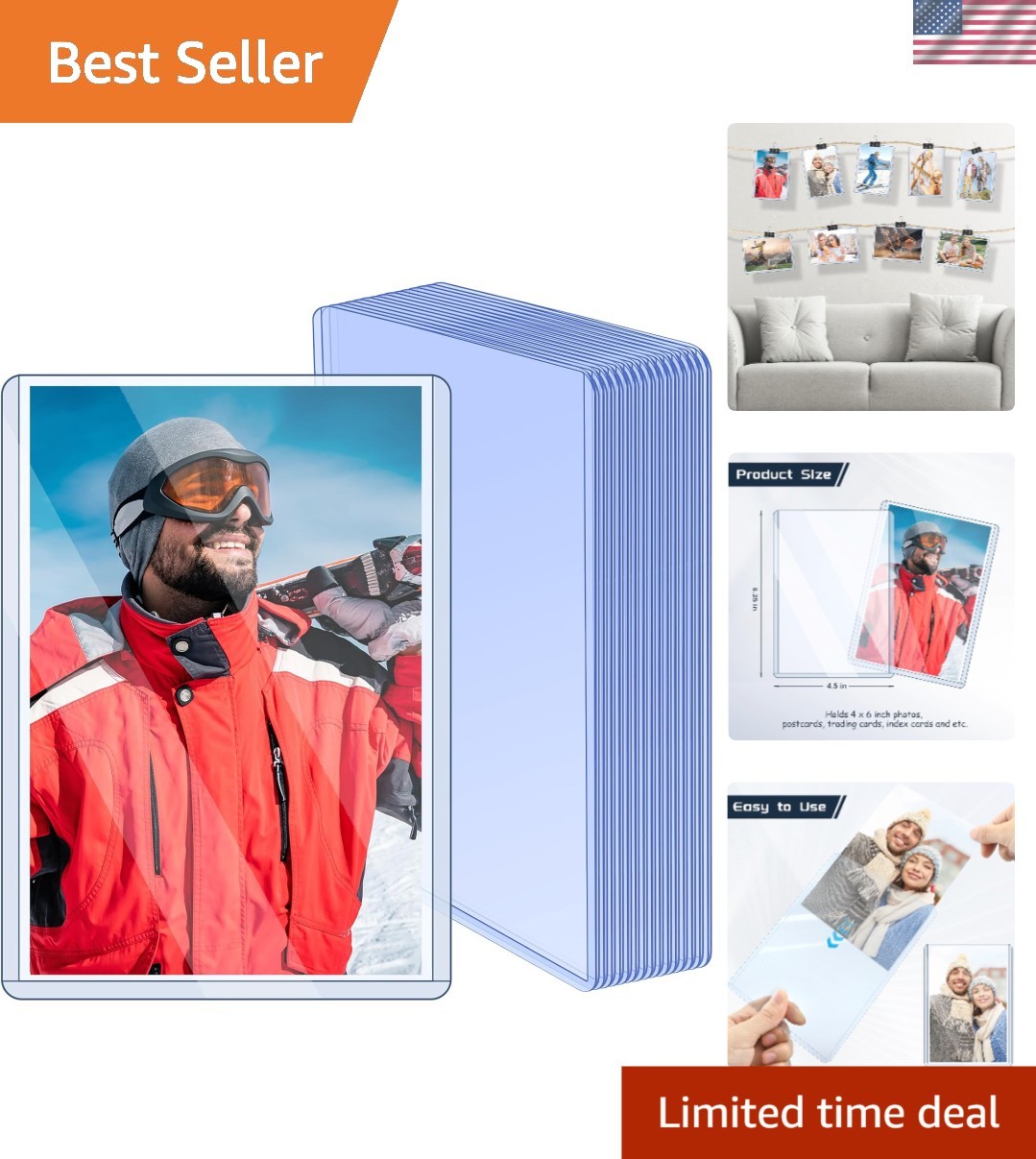 15 Pack Post Card Photo Top Loaders 4 x 6 Inches Hard Plastic Cards Sleeve Prote