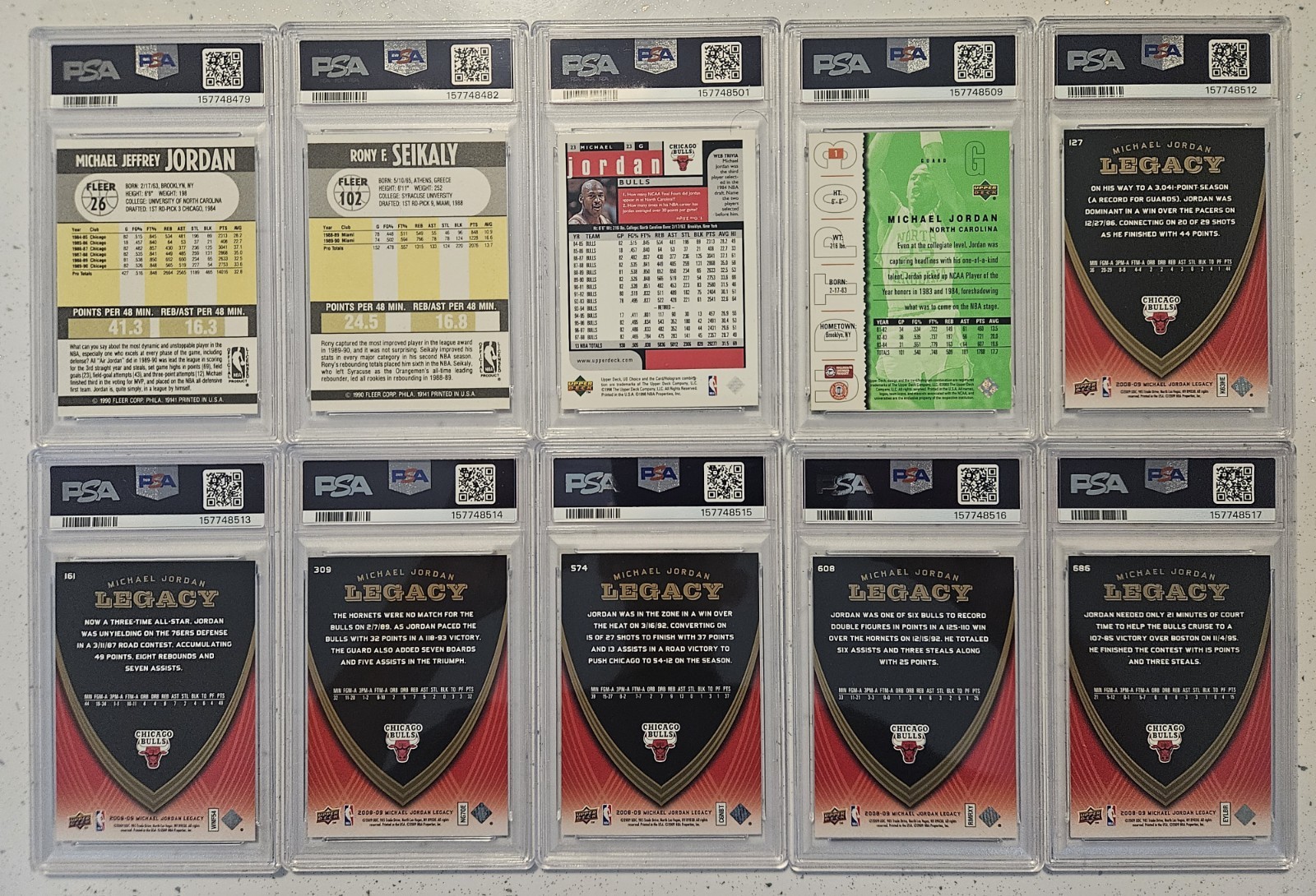 Lot of (10) Michael Jordan PSA 9 Graded Cards All Different 1990-2008 Mint #2