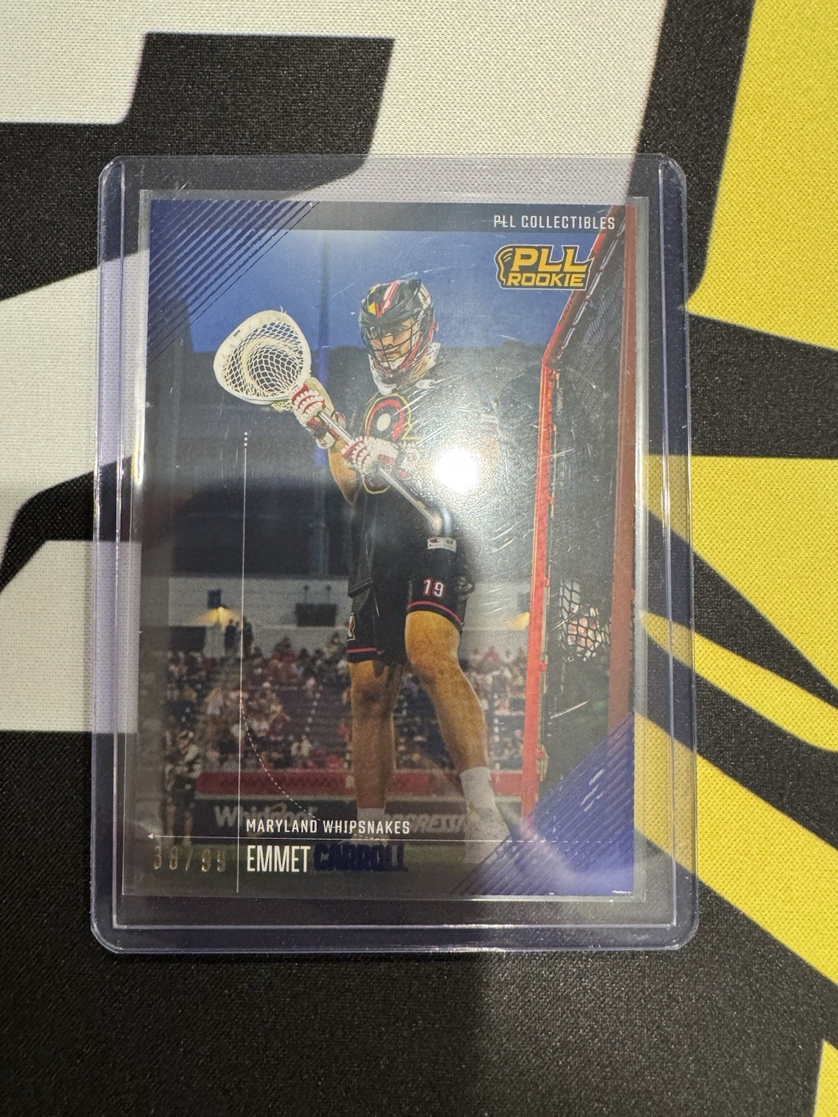 Emmet Carroll 38/99 Rookie Premier Lacrosse League Blue Foil Fieldside 2026