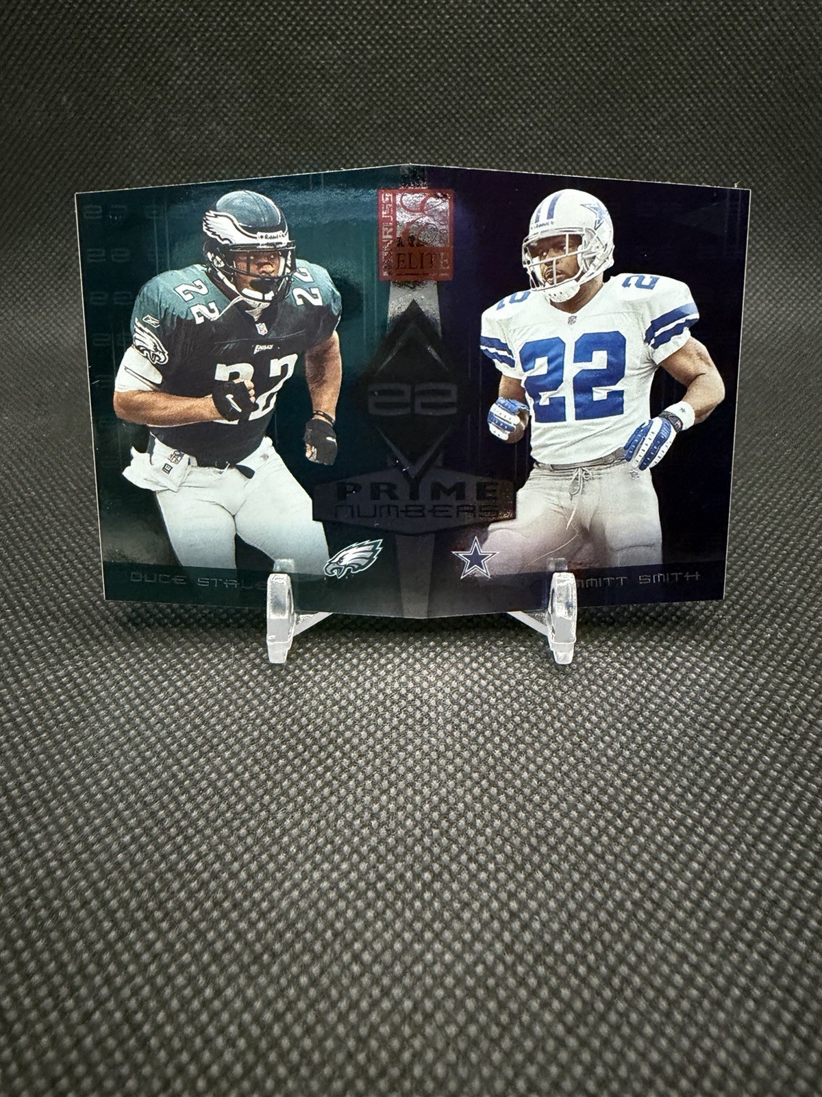 2002 Donruss Elite Emmitt Smith/Duce Staley Prime Numbers Die-Cut /1600 #PN-5
