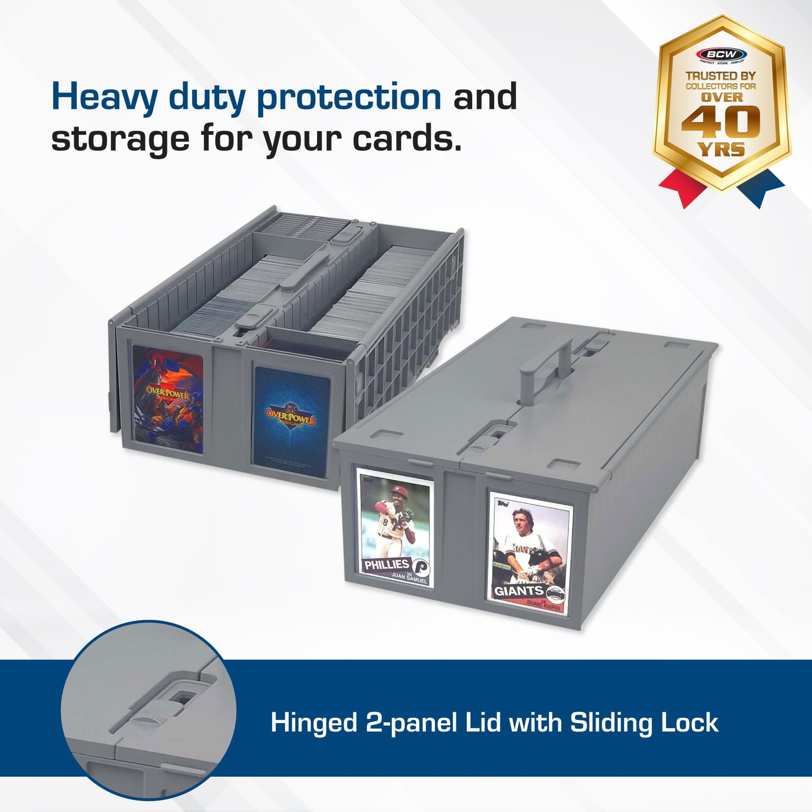 Collectible Card Bin – (Single, Gray) | Holds up to 1600 Cards | Plastic Stor…