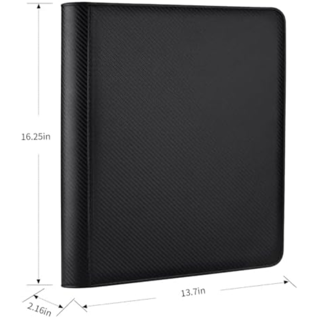 9 Pocket Toploader Binder Holds 288 3×4 Rigid Trading Card Holder Storage Gray