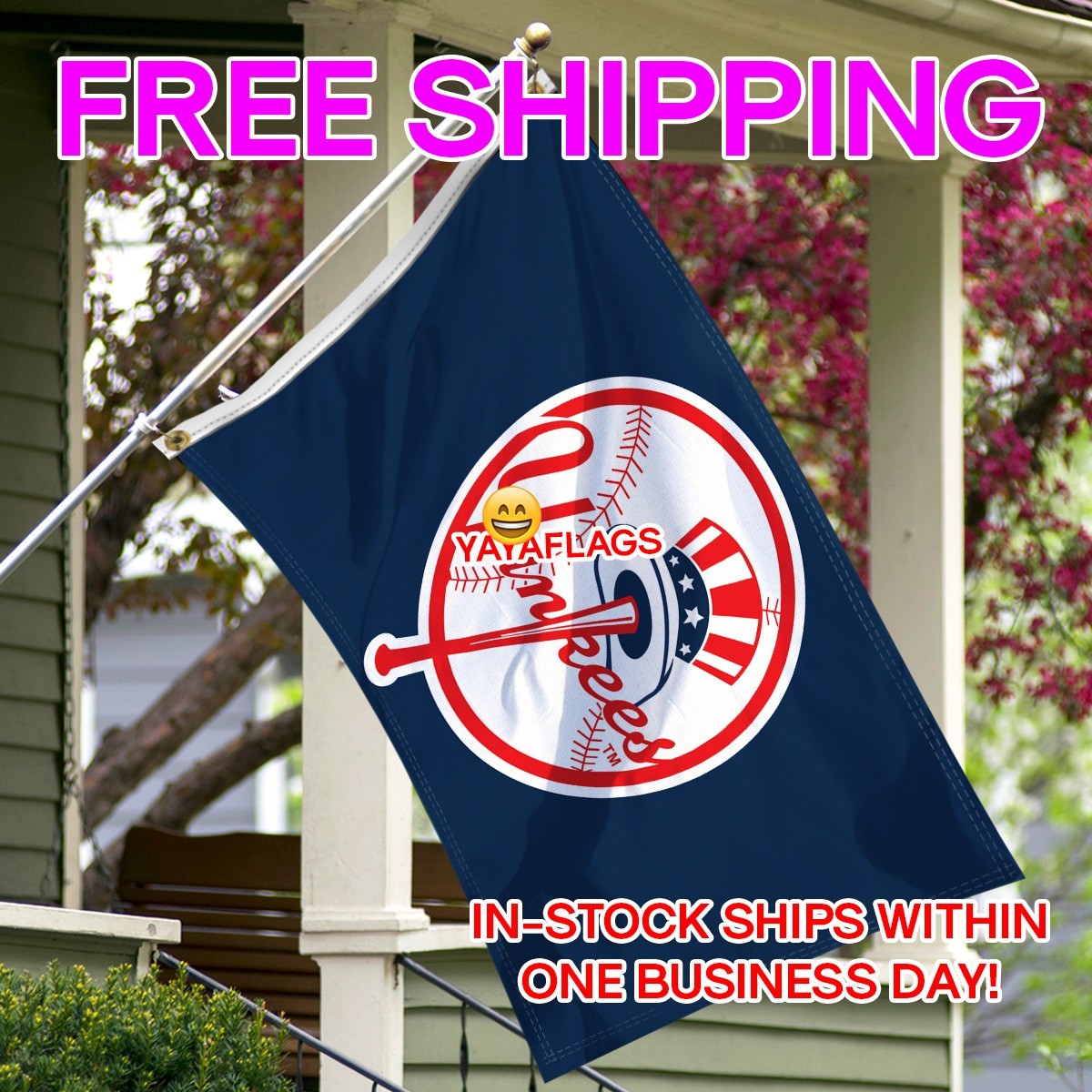 New York Yankees Flag Large 3×5 FT Banner Logo Baseball MLB FREE SHIPPING