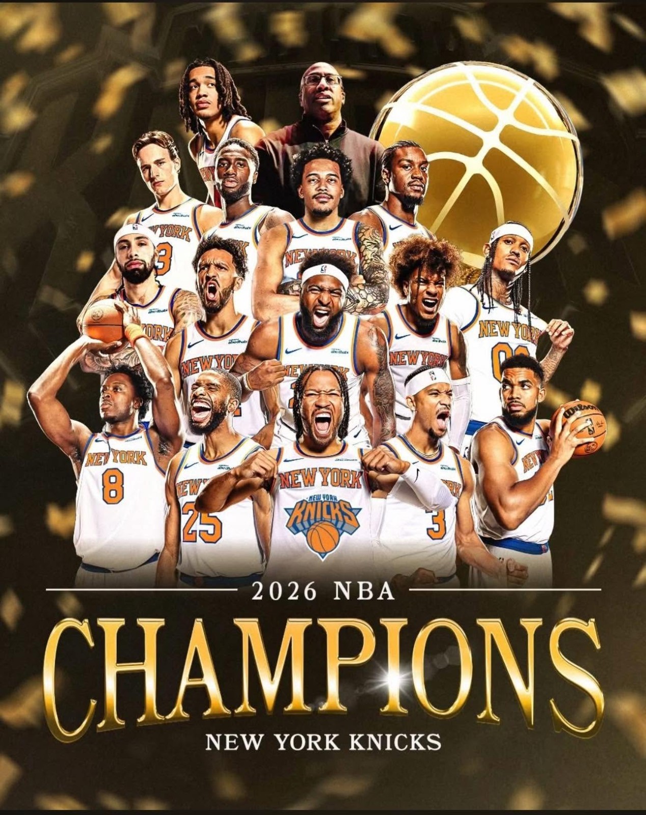 NEW YORK KNICKS 2026 NBA CHAMPIONS Photo, Decal, Poster, Glossy Metal Sign