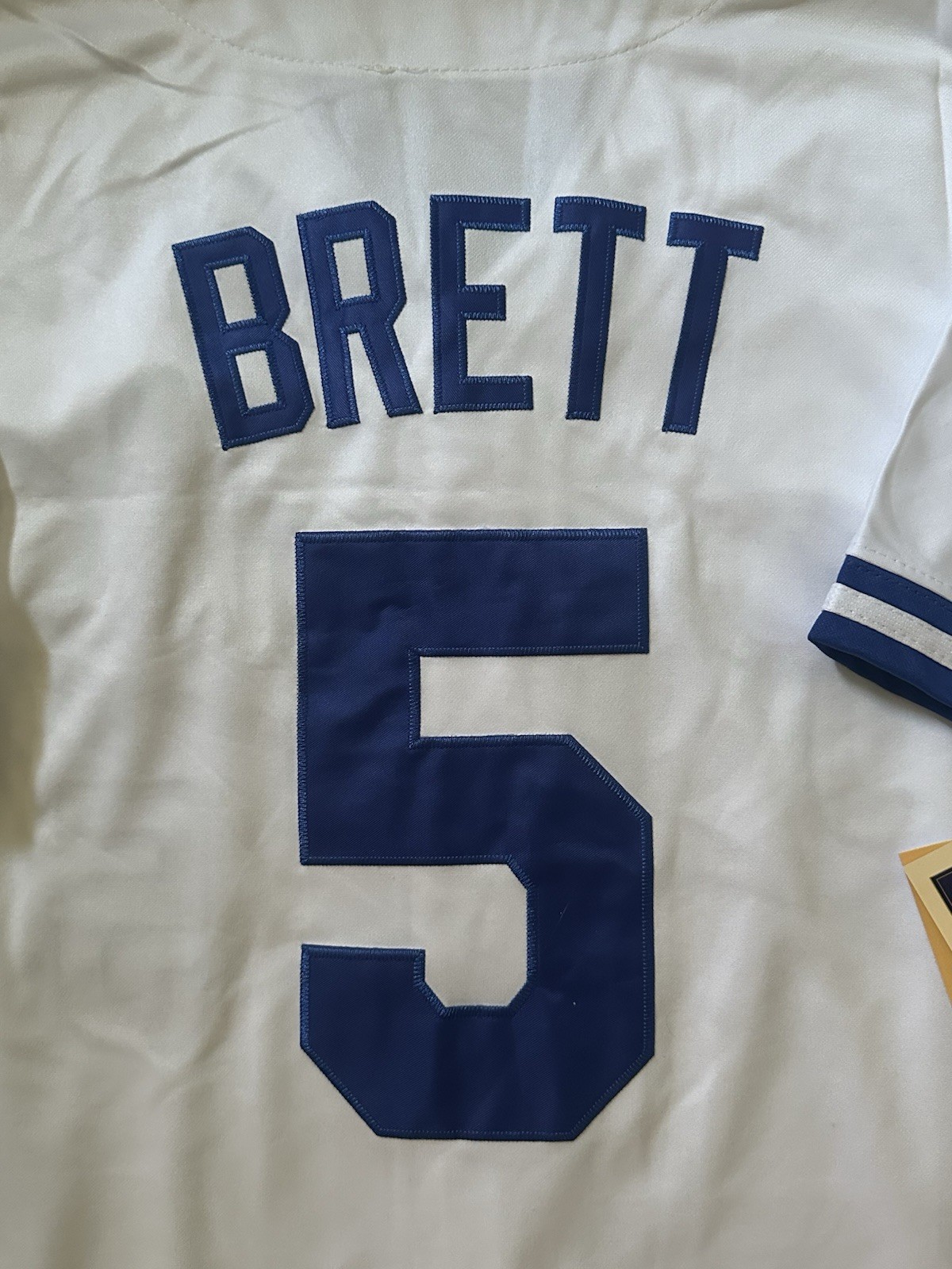 George Brett Kansas City Royals Home White M&N Throwback Baseball Jersey Size L