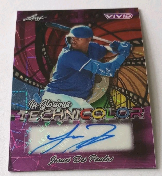 Josue De Paula 2025 Leaf Vivid Technicolor Purple Auto 5/7 Los Angeles Dodgers ⭐