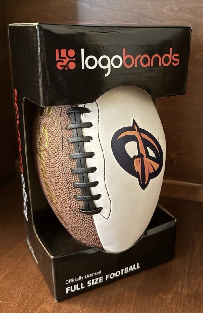 RARE Orlando Apollos AAF Official Logo Brands Signature Collectible Football