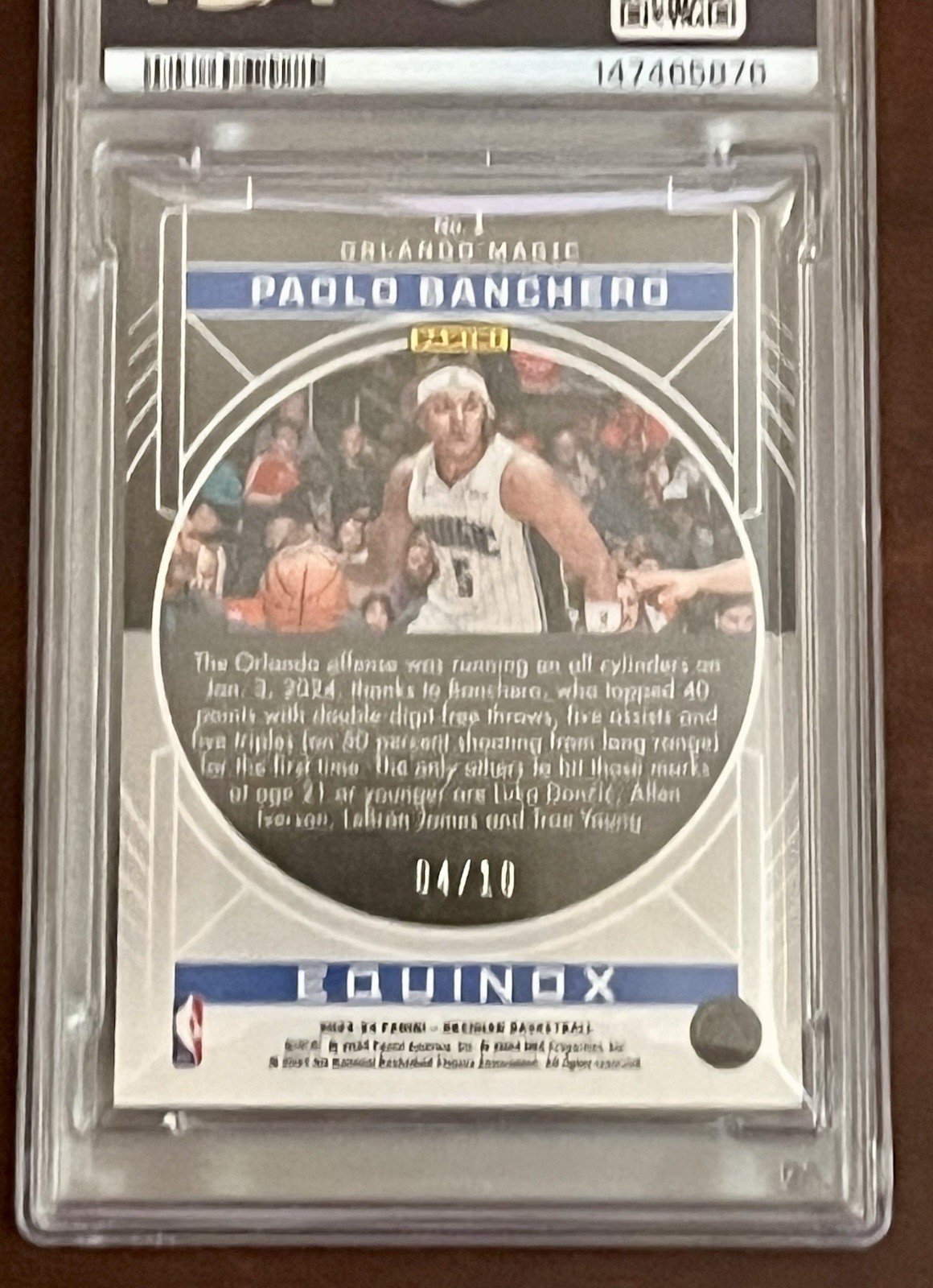 2023-24 Obsidian Paolo Banchero Equinox-EE MOLTEN MOJO #d 4/10 PSA 9 POP 1