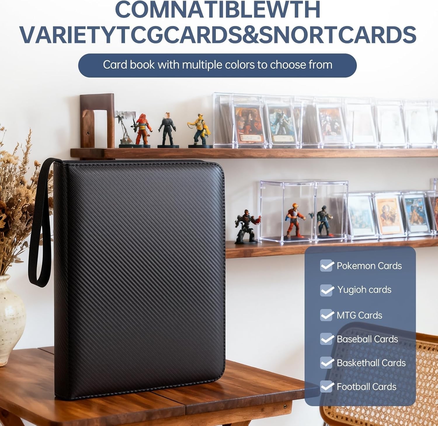 Trading Card Binder, Holds 720 Toploaders, 9 Pocket Top Loader Binders
