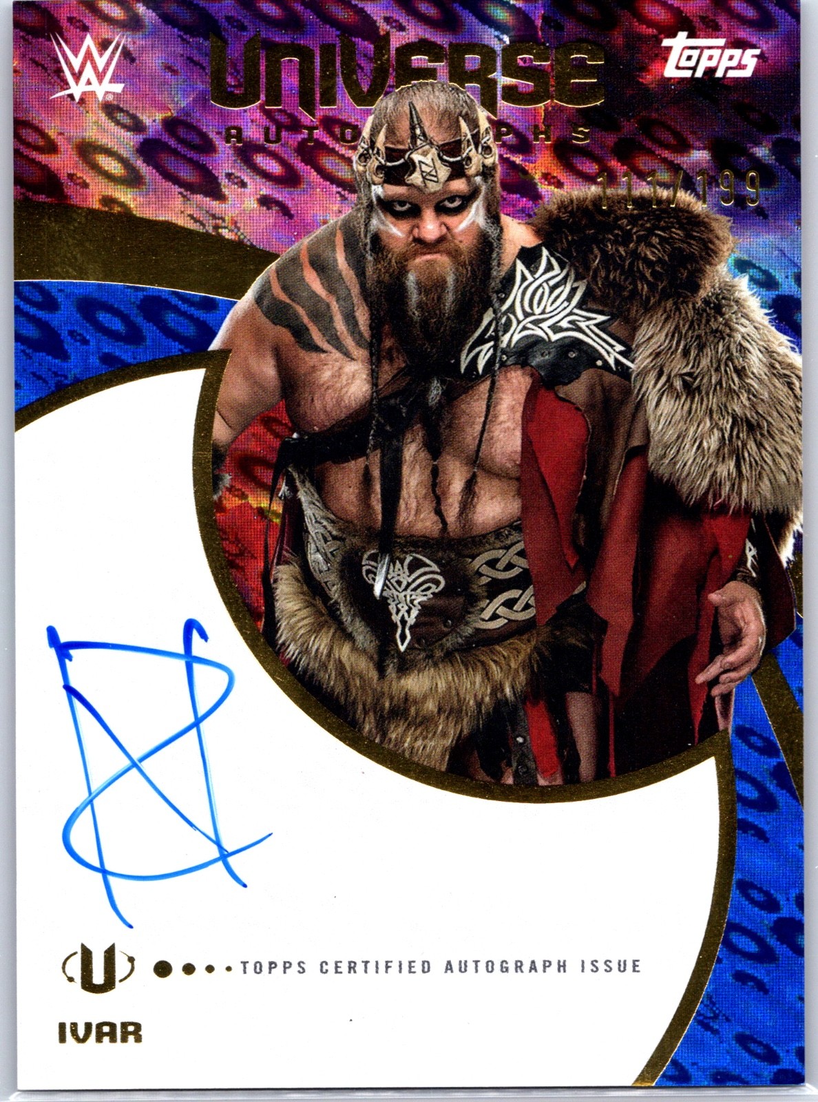 2025 Topps Universe WWE Ivar Auto Blue Pulse /199